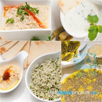 Arab Middle Eastern Food Collage Stock Photo