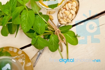 Arab Traditional Mint And Pine Nuts Tea Stock Photo