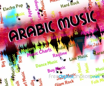 Arabic Music Indicates Middle Eastern And Acoustic Stock Image