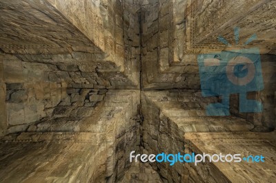 Arch Vault Of Angkor Wat Temple's Tower Stock Photo