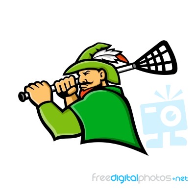 Archer Lacrosse Sport Mascot Stock Image