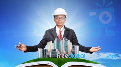 Architect And His Project Stock Photo