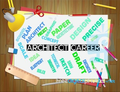 Architect Career Shows Hiring Architecture 3d Illustration Stock Image