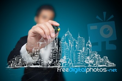 Architect Sketching Stock Photo