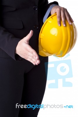 Architect Woman Handshaking Stock Photo