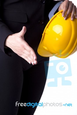 Architect Woman Handshaking Stock Photo