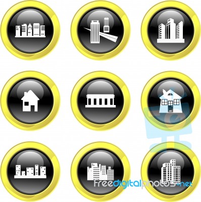 Architecture Icons Stock Image