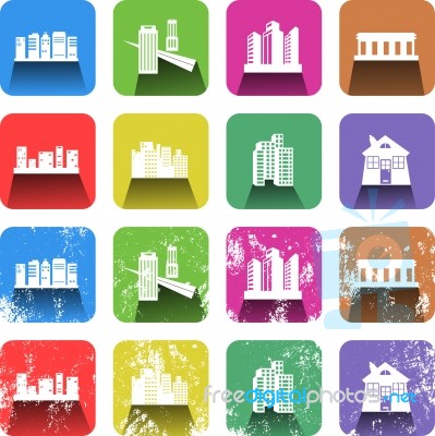 Architecture Icons Stock Image