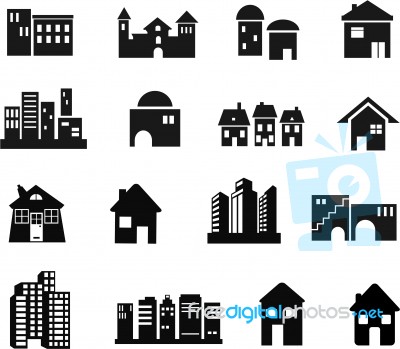 Architecture Icons Stock Image