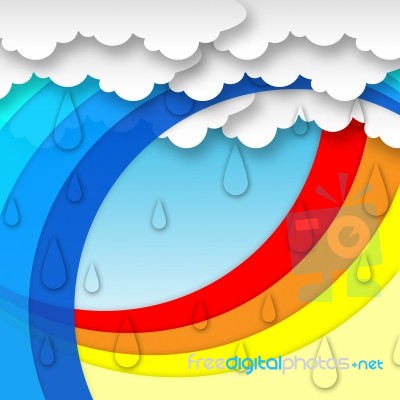 Arcs Weather Background Means Clouds Rain And Rainbow
 Stock Image