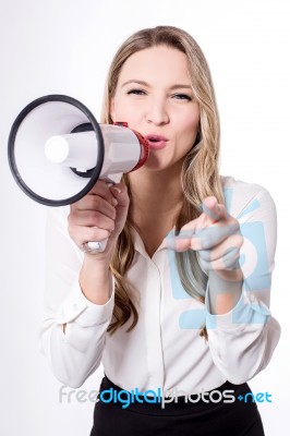 Are You Ready To Give An Announcement! Stock Photo