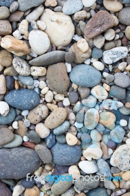 
Area Paved With Stones Of Many Colors. Walking Foot Comfort Sof… Stock Photo