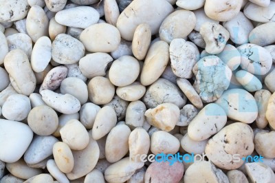 
Area Paved With Stones Of Many Colors. Walking Foot Comfort Sof… Stock Photo