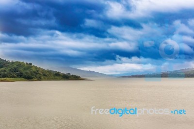 Arenal Lagoon Lake At The Footsteps Of Volcano Arenal In Costa R… Stock Photo