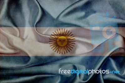 Argentina Grunge Waving Flag Stock Image