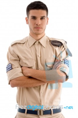 Arm Crossing Military Man Stock Photo