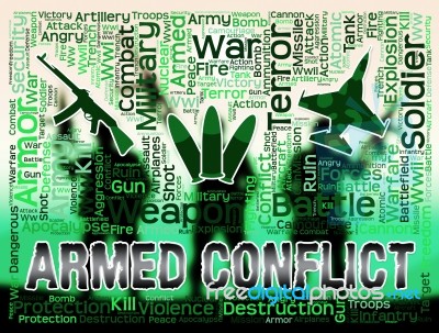 Armed Conflict Shows Military Action And Battle Stock Image