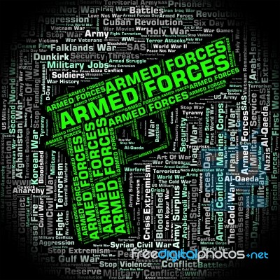 Armed Forces Indicates Military Service And Army Stock Image