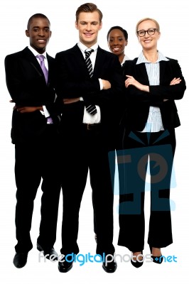 Arms Crossed Business Team Stock Photo