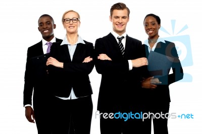 Arms Crossed Business Team Stock Photo