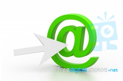 Arrow At Email Symbol Stock Image