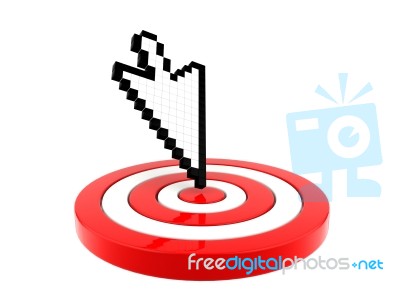 Arrow Cursor Pointing At Target Stock Image