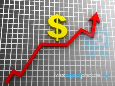 Arrow Graph With Dollar Sign Stock Image