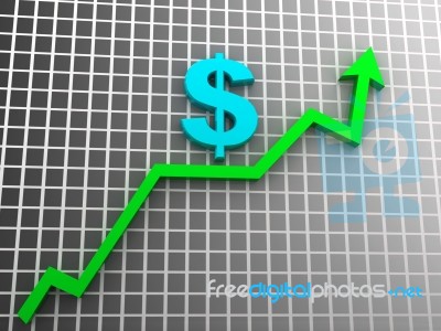 Arrow Graph With Dollar Sign Stock Image