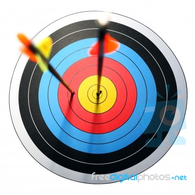 Arrow Hits Target Stock Photo