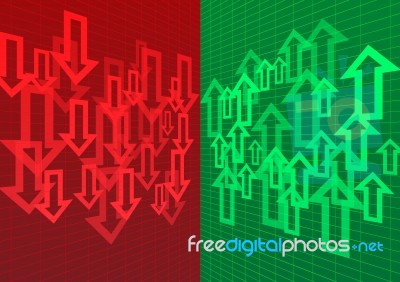 Arrow Up And Down Abstract Background Red Green Stock Image