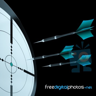 Arrows Aiming Target Showing Focusing Stock Image