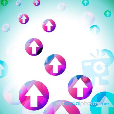 Arrows Background Means Circles And Moving Up Stock Image