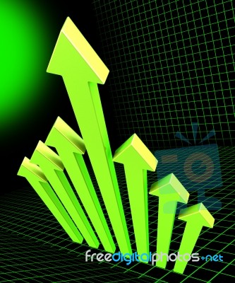 Arrows Going Up Means Growing Pointing And Raise Stock Image