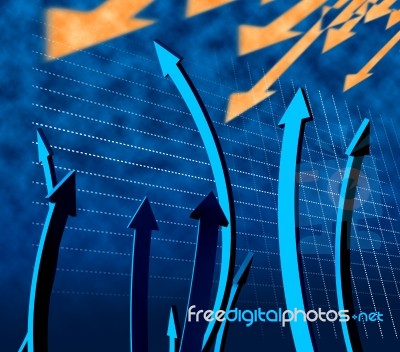 Arrows Going Up Shows Increase Rising And Advance Stock Image