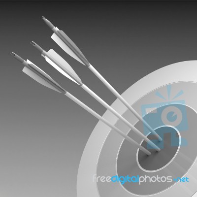 Arrows Hitting The Center Of Target - Success Business Concept Stock Image