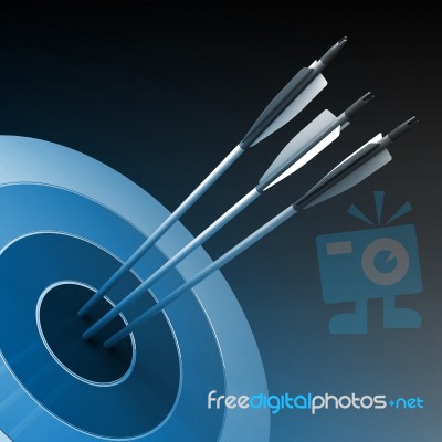 Arrows Hitting The Center Of Target - Success Business Concept Stock Image