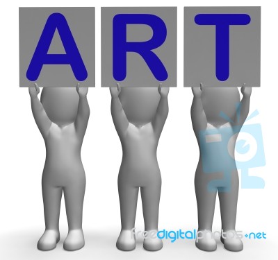 Art Banners Means Artistic Paintings And Drawings Stock Image