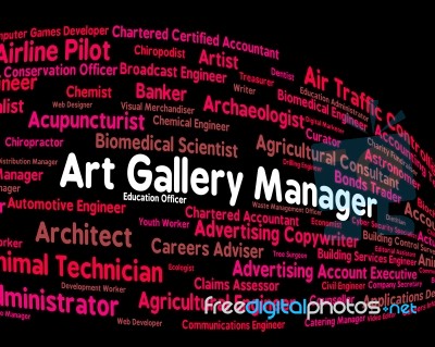 Art Gallery Manager Represents Exhibition Room And Artistic Stock Image