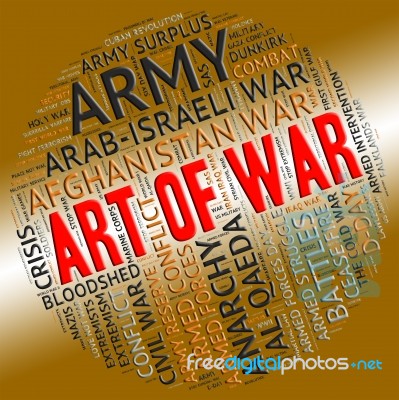 Art Of War Represents Military Action And Text Stock Image