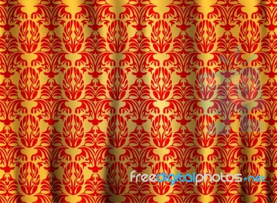 Art Pattern Curtains Wallpaper Stock Image