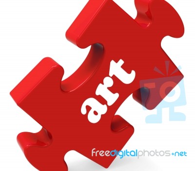 Art Puzzle Shows Creative Arts Artist And Artwork Stock Image