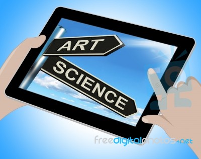 Art Science Tablet Shows Creating Or Formulas Stock Image