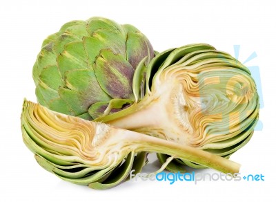 Artichoke Isolated On The White Background Stock Photo