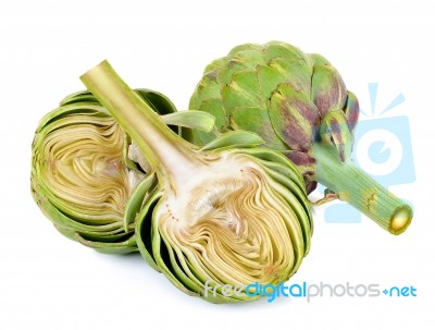 Artichoke Isolated On The White Background Stock Photo