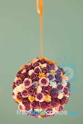 Artificial Flower Ball Stock Photo