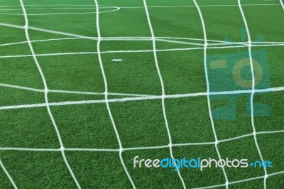 Artificial Grass Soccer Field Stock Photo