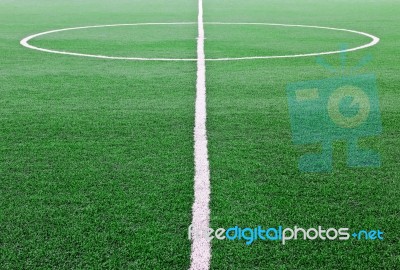 Artificial Grass Soccer Field Stock Photo