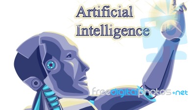 Artificial Intelligence Robot Arm Stock Image