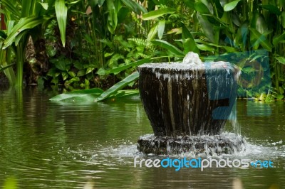 Artificial Waterfall Stock Photo