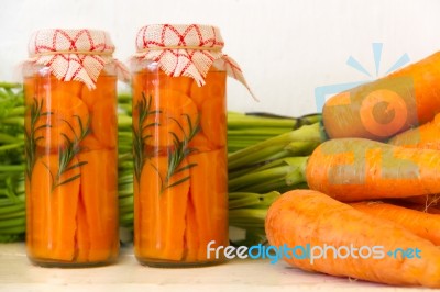 Artisan Preparation Of Pickling Fresh Organic Carrots Stock Photo